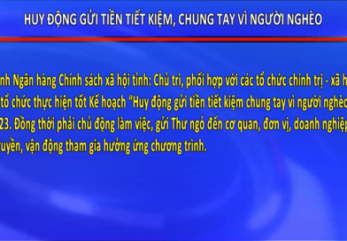 Huy động gửi tiền tiết kiệm, chung tay vì người nghèo